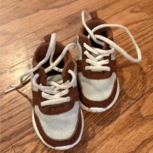 Brown and White Kids Shoes